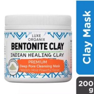 LUXE ORGANIX Bentonite Clay Indian Healing Clay Premium Deep Pore Cleansing Mask 200g