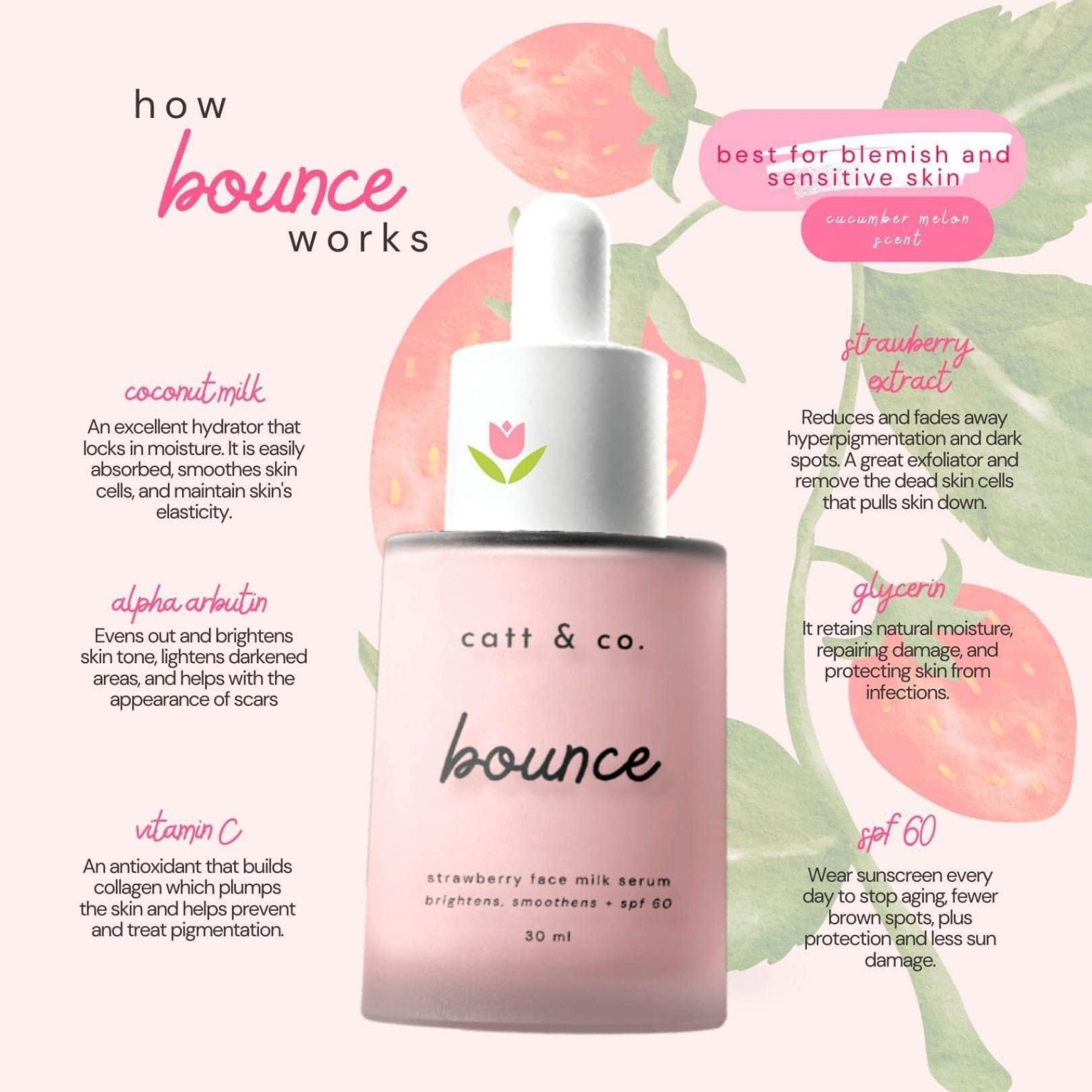 Catt & Co Fresh Bounce Face Milk Serum 30ml Lifestyle in Cloud